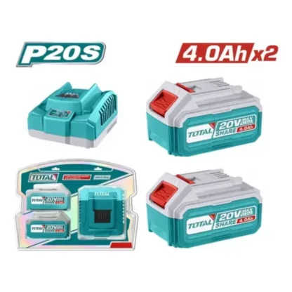 Kit Cargador + 2 Baterías 20V 4Ah Total